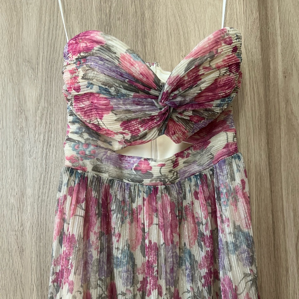 Dress the Population Strapless Floral Dress - Pink and Green - Picture 3 of 5